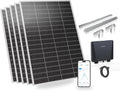 SUNSHARE Mikrowechselrichter, 1000 W, 800 W, Schwarz/Silber, Ray Lite Balkonkraftwerk mit Halterung, Leichtes, Geeignet für verschiedene Balkone