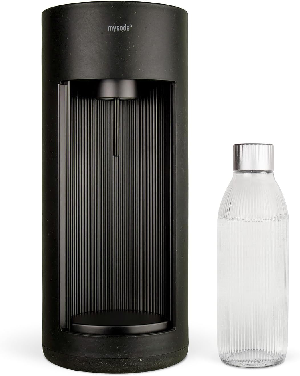 Mysoda Küche,Haushalt & Wohnen,Elektrische Küchengeräte, Schwarz, Stilvoller Glassy Wassersprudler aus Holzkomposit