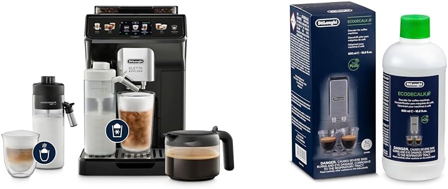 De'Longhi Kaffeevollautomat, Dunkelgrau, Eletta Explore Cold Brew ECAM452.67.G mit LatteCrema, Heiße & Kalte Getränke auf Knopfdruck