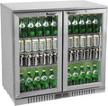 METRO Professional Kühlschrank, 198 L, Silber, GBC3002S Glastür-, Edelstahl/Aluminium/Hartglas, 6 verstellbare Einlegeböden