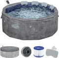 Bestway Aufblasbare Pools, 170 x 65 cm, Grau/Blau, ® Lay-Z-SPA® Energiespar-Whirlpool mit Schaumstoffpaneelen, für 6 Personen Ø