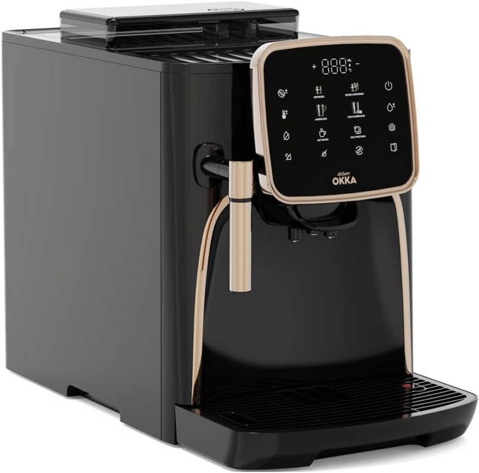 Arzum Okka Kaffeemaschine, Schwarz/Bronze, OK0030-0400 Bronze mit Milchaufschäumdüse, Copper