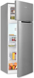 Exquisit Kühl-Gefrierkombination, 206 Liter, 143 cm, Silber, Höhe, Kühlschrank mit Gefrierfach, 4-Sterne-Gefrieren
