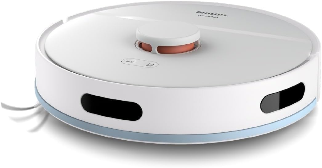 Philips Saugroboter, Weiß/Blau, Homerun Serie 2000 2. Gen: 2-in-1 Saug- und Wischroboter, 6.000pa Saugkraft, 130 Minuten Laufzeit